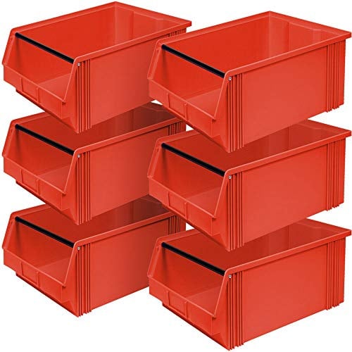 BRB 6x Sichtbox CLASSIC“ FB 2 mit Tragstab, LxBxH 510/450x300x200 mm, Inhalt 27 Liter, rot