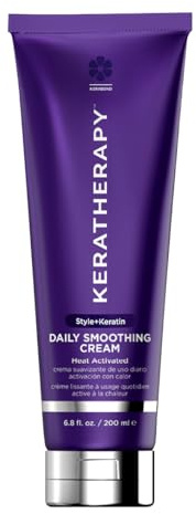 KERATHERAPY Daily Smoothing Cream, 6.8 fl. oz., 200 ml - Keratin Infused Smoothing Cream for Blowouts with Collagen, Jojoba Oil, Wheat & Argan Oil