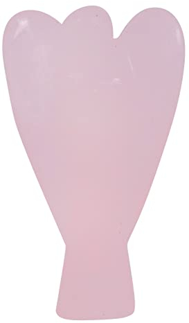 FASHIONZAADI Rose Quartz Gemstone Guardian Pocket Angel Figurine for Reiki Healing Crystal Statue | Hand Carved I Chakra Balancing | Aura Cleansing Crystals Size :- 2-2.5 Inch Approx