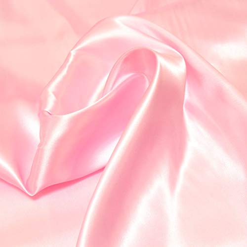 TOLKO Satin Meterware mit edlem Glanz als Bekleidungsstoff Gardinenstoff Vorhangstoff in Hell Rosa | Breite: 110 cm | Preiswert blickdicht und pflegeleicht, Zum Nähen und Basteln (Rosee)