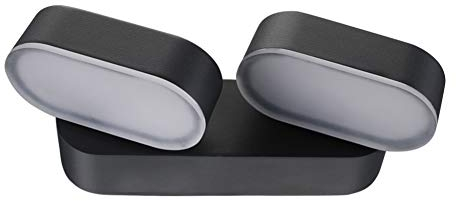 LASIDE Applique Murale LED Exterieur, 2x Spots Réglable Gris Anthracite 600LM 3000K Aluminium Eclairage Exterieur, IP54 Étanche Luminaire Lumiere Lampe Exterieur pour Jardin, Balcon, Terrasse, Garage