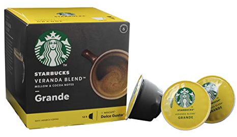 Starbucks Lot de 12 Capsules de café Dolce Gusto Veranda Mélange Grande, Café