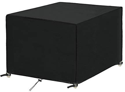 SanGlory Garden Furniture Cover Waterproof for 4 Seater Cube, Heavy Duty Oxford Fabric Patio Set, Windproof and Anti-UV (125x125x74cm)