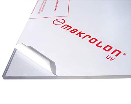 Placa de policarbonato con protección UV de 8,0 mm transparente y placas sólidas (8,0 mm, 750 x 680 mm)
