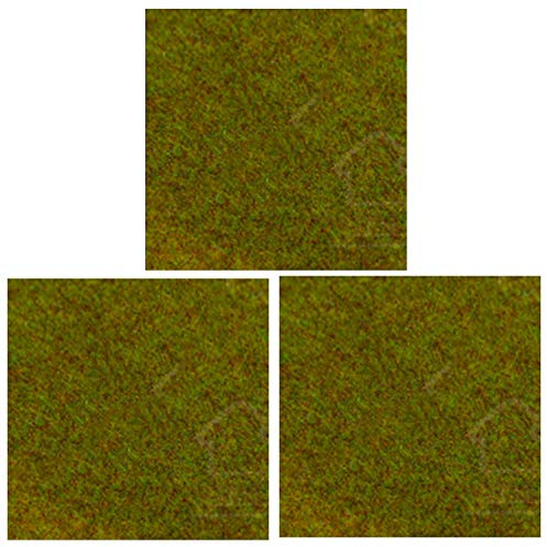 OrgMemory Modellbau Grasmatte, (3pcs, 50x50cm), Modell Train Landschaft für Modell Landschaft (Olivgrün)