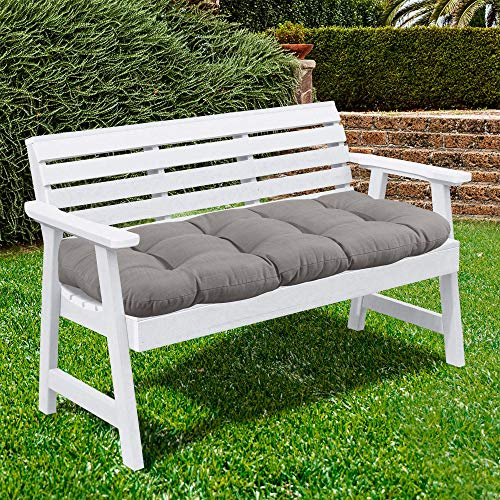 Sweet Home Collection Patio Chair Cushions Outdoor Loveseat Lounge Seat Pads Premium Comfortable Thick Fiber Fill Tufted 44 x 19, 1 Count (Pack of 1), Silver