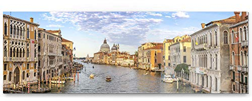 BilderKing Wandbild Skyline Venedig Canal Grande - 150cm x 50cm Acrylglas 5mm mit Alu-Dibond Verbund + Rückrahmen