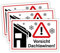 3 Stück Vorsicht ! Dachlawinen Schild 20 x 30 cm aus stabiler PVC Hartschaumplatte 3mm mit UV-Schutz von STROBO