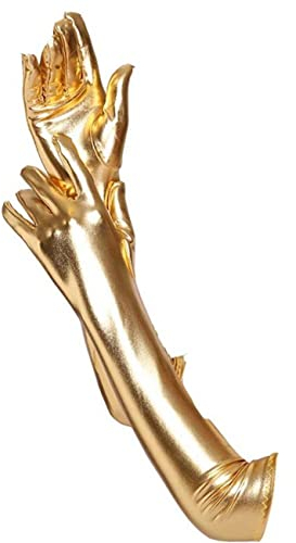 Achsoo Damen Lange Handschuhe Satin Classic Opera Fest Party Hochzeit Braut Handschuhe Elastisch ca. 53cm/21in lang (Gold-53cm/20.8in)