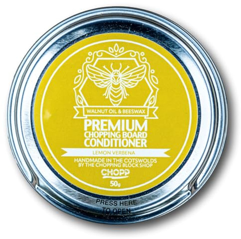 Premium Chopping Board Conditioner - Cutting Board Wax - Lemon Verbena - Pure Beeswax and Refined Walnut Board Oil (150g)