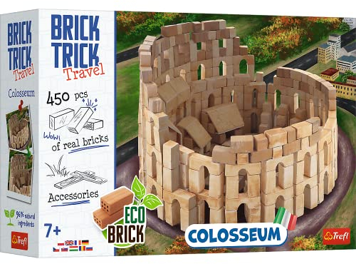 TrickTrefl - Brick Trick Travel: Colosseum - Bauen Mit Eko Bricks, 450 Bausteine, Wiederverwendbar, Kreativ-Set für Kinder Ab 7 Jahren