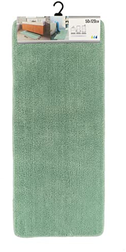 TENDANCE Grand Tapis de Salle de Bain Double Vasque en Microfibre Vert Amande 50 x 120 cm