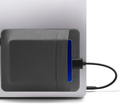 Afterplug Funda Adhesiva de 2 Bolsillos para Portátil, Compatible con Discos Duros Externos de 2,5, SSD, Magic Mouse, Cable USB y Más - Gris