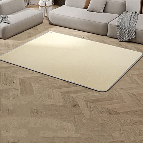 Electric Heated Floor Mat - Waterproof Heating Mats, with Adjustable Floor Heated Thermostat, for Living Room Bedroom,Beige A,150x250cm