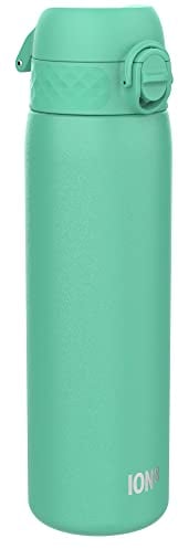 Ion8 Gourde Inox Léger, 600ml, Non Isolé, Anti-Fuite, Facile à Ouvrir, Verrouillage Sécurisé, Lavable au Lave-Vaisselle, Poignée de Transport, Durable, Acier Inoxydable, Sarcelle