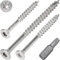 SCREW REBEL Holzschraube Edelstahl A2 4,5 x 70-200 Stück mit Teilgewinde und Sägezahn-Gewindeschliff, Cut-Spitze, Torx Antrieb TX20, inklusive S2 Bit