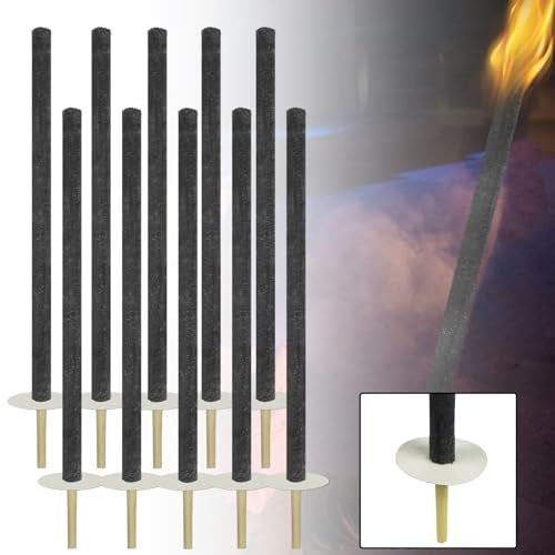 Aufun 20 Stück Fackeln, 100 Minuten Brenndauer, wachsfackeln für draußen, extra langer Griff, Taschenlampe für Garten, Outdoor, Wandern