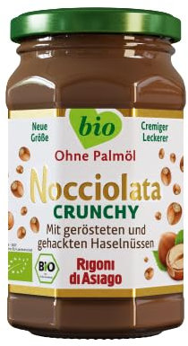 Rigoni di Asiago Nocciolata Crunchy, 1 x 250 g, Hazelnut Cream without Palm Oil, Nut Nougat Cream without Palm Oil, Delicious Bread Spread