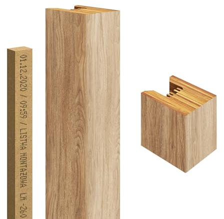 Premium 3D Slats - Panneaux muraux acoustiques décoratifs, verticaux, longueur 275 cm, largeur 2,9 cm Panneaux en bois, panneaux muraux, aspect bois, mur à lattes