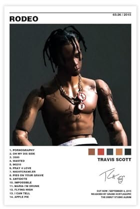 VesFy Travis Scott Rodeo Album-Poster, Leinwand-Poster, Schlafzimmer-Dekor, Sportlandschaft, Büro, Raumdekoration, Geschenk, ungerahmt, 30 x 45 cm