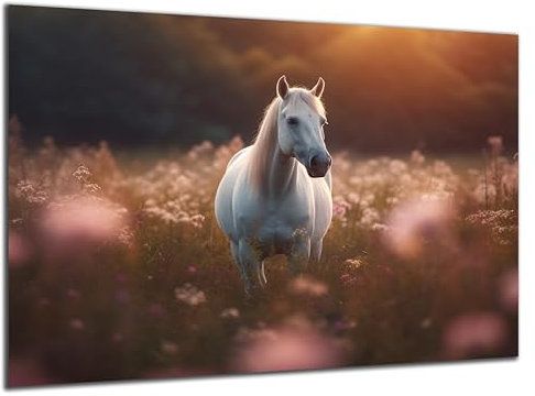 Munera Design - Bild 56x84 - Pferd auf Wiese Pferde-Bilder - Wand-Bilder Wohnzimmer