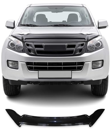 OMAC Motorhaube Deflektor Steinschlagschutz kompatibel mit Isuzu D-Max II 2012-2019 Schwarz