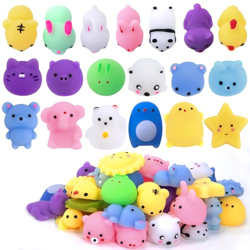Mochi Squeeze Toys 40 Pezzi Antistress Squishy Fidget Toys Kawaii Mochi Squishy Giocattoli da Schiacciare Mini Squishy Giocattoli per Adulti Bambini Sollievo Dallo Stress Stile Casuale