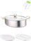 TAOCIGOU Set di pentole a vapore per pesce in acciaio inox, grande, ovale, con coperchio in vetro, pentole a vapore multiuso per cucinare zuppe di pesce e pollo (oro)