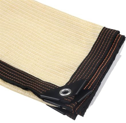 OZLCUA Balcony Privacy Net Beige HDPE Shading Net Multi Color Edging Canopy Privacy Sunscreen Sun Net Pergola Plants Greenhouse Gardens Patio Balcony Privacy Screen(Black Edge,1mx4m)