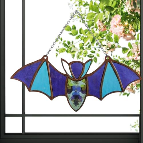 Gotico pipistrello, acchiappasole per finestre – arte da parete colorata in acrilico per finestre, pipistrelli spaventosi fai da te, decorazione per finestre per soggiorno, nuova casa