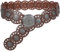 JasGood Breite Scheibengürtel für Damen Leder Aushöhlen Runde Gürtel Western Cowgirl Gürtel Damen Concho Vintage Boho Disc Ledergürtel Verstellbare Taillengürtel für Kleider,Braun,105cm