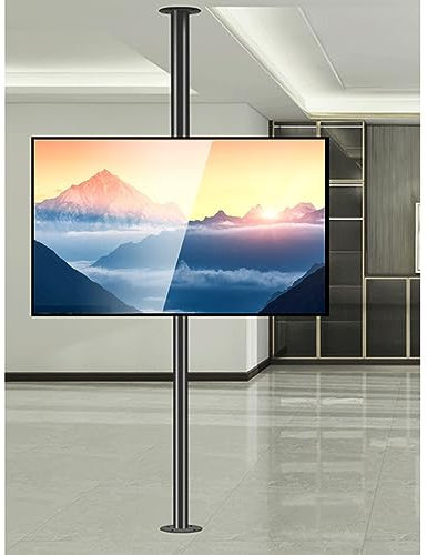 IATUPKE Supporto da Pavimento per TV LCD - Supporto da soffitto per TV con inclinazione Regolabile e Girevole, Adatto per schermi LED da 32-75 Pollici, Supporto da Pavimento per TV LCD con