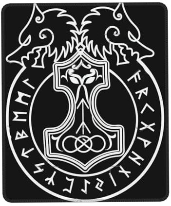 Mousepad, Odin Wikinger Norsethor Hammer Mythologie Gaming Mousepad Modernes Komputer-Mousepad Verschleißfest Mousepad Für Laptops Maus 25X30Cm