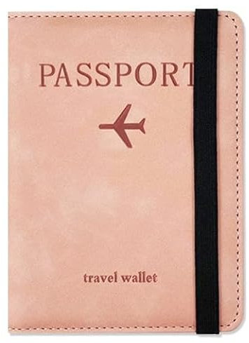 Souvik Porta Passaporto da Viaggio in Pelle PU Custodia Passaporto con Chiusura Sicura Protezione per Carte di Identità e Documenti di Viaggio