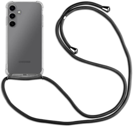 betterfon Hülle Kompatibel mit Samsung Galaxy S24 FE | Handykette Smartphone Halskette Hülle mit Band | Handyhülle mit Kordel zum Umhängen Kompatibel für Galaxy S24 FE | Schwarz