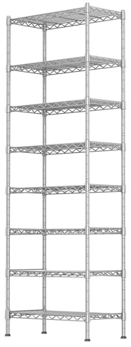 GIOTORENT 8-Draht-Garagenregal, Aufbewahrungsregale, Küchenaufbewahrung, verstellbares Regal, Metallregale, 725,7 kg Kapazität, 61 cm B x 35,6 cm T x 183,4 cm H für Waschküche, Badezimmer