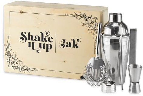 Personalised Cocktail Shaker Set Complete Box Home Bar Enthusiasts Drink Set Design 2