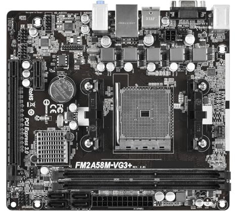 HYUIND Carte mère Fit for ASRock FM2A58M-VG3+ Socket FM2+ AMD A58 DDR3 32 Go PCI-E 3.0 SATA III VGA Micro ATX Compatible processeur A10 AD680 A10 AD7800