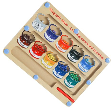 KIXZSAZ Magnetisches Spielbrett aus Holz, ungiftig, geruchlos und BPA frei, zum Zählen von Kindergeburtstagen, passende Farbe, exquisites Handwerk
