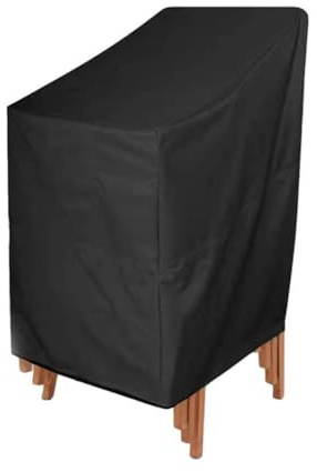 Lawnoval Gartenstuhl Schutzhülle Wasserdicht und Staubdicht 210D Oxford Stoff Stapelstühle 70-120cm für Schwarz Doppelstuhl