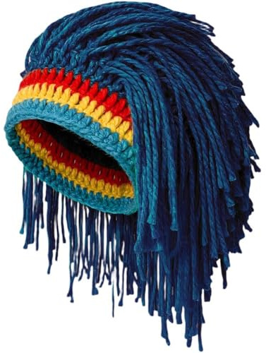 HiyyFloy Lustige Rasta-perücke, Bartmütze, Gestrickte Rasta-mütze Dreadlocks, Weihnachten, Halloween Für Männer Und Frauen