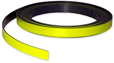 Magnetband Kennzeichnungsband farbig, Breite 10mm - 5m Rolle - Magnetstreifen - Zum Beschriften und Markieren, von Lager, Werkstatt, für Whiteboards, Flipcharts, Präsentationen, Farbe:gelb