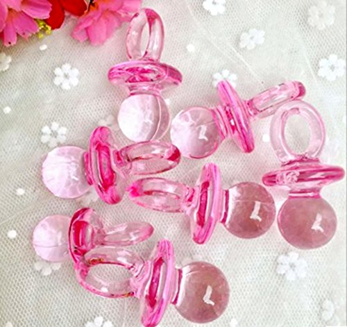 CHSYOO 100 x Mini Ciuccio Deco Set, Confetti Tavolo Decorazione Confetti Streudeko Giveaway Regalo per Battesimo Babyshower Baby Shower Matrimonio Compleanno Kids Party, Rosa