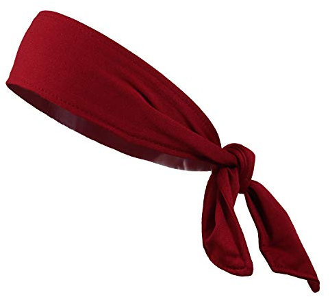 Stirnbänder zum Binden, Stirnband für Damen und Herren, Laufen, athletisches Haarband, elastisch, Sport, Schweiß, Basketball, Schweißband, dehnbar, rutschfest, feuchtigkeitsableitend (Burgunderrot)