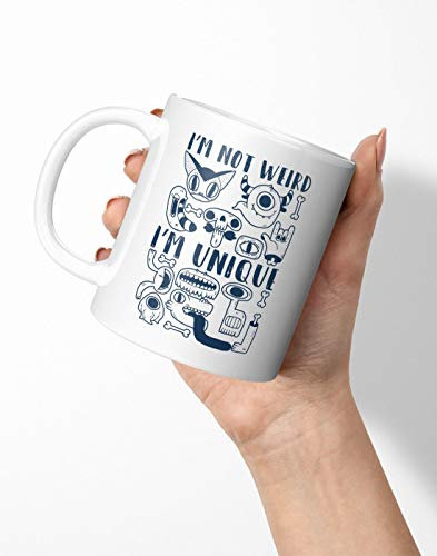 BLAK TEE I'm Not Weird I'm Unique Slogan Porcelain Coffee and Tea Mug 330 ml