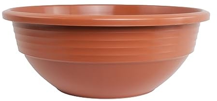 Plastard Blumenschale 32 cm Durchmesser Terrakotta Pflanzschale aus Kunststoff witterungsbeständiger Pflanztopf für Garten Balkon Terrasse runde Pflanzschale großes Pflanzgefäß ohne Löcher