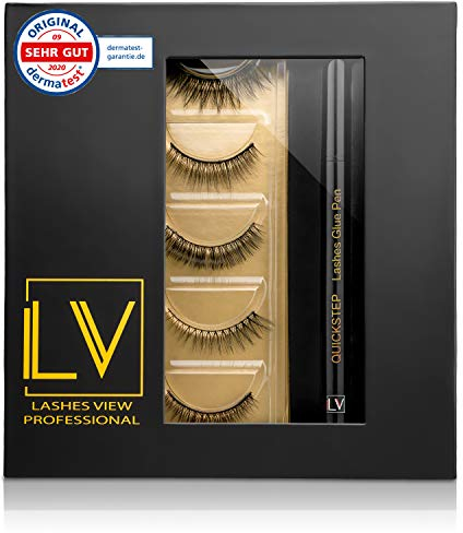 Quickstep Wimpern, Natural-MIX-Set, Keine Magnete! Revolution im Lasheszeitalter. Bestsellerbox - SET MIT 5 PAAR LASHES INKL. 2X PEN-EYELINER.