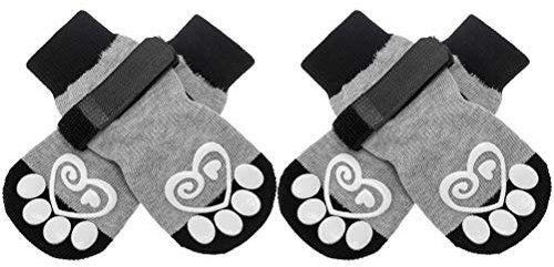 KOOLTAIL Hundesocken, rutschfest, für Hunde, Pfotenschutz, 2 Paar, verstellbare Hundesocken für Haustiere, draußen und drinnen