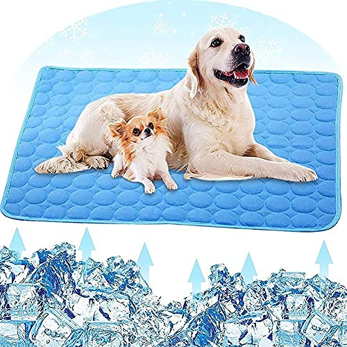 Fueegue Kühlmatte für Hunde Haustier Kühlmatte Hund Hundematte Bett Kühldecke Kühlkissen für Katzen Waschbar Haustiere