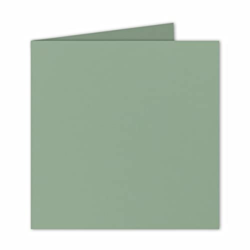 FarbenFroh by GUSTAV NEUSER Quadratische Falt-Karten 15 x 15 cm - Eukalyptus (Grün) - 50 Stück - formstabil - für Drucker geeignet - für Grußkarten, Einladungen & mehr